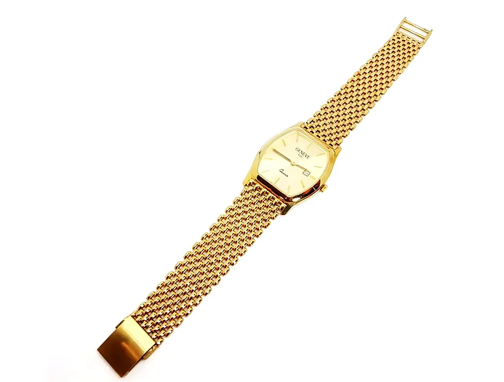 sárga arany unisex geneve karóra