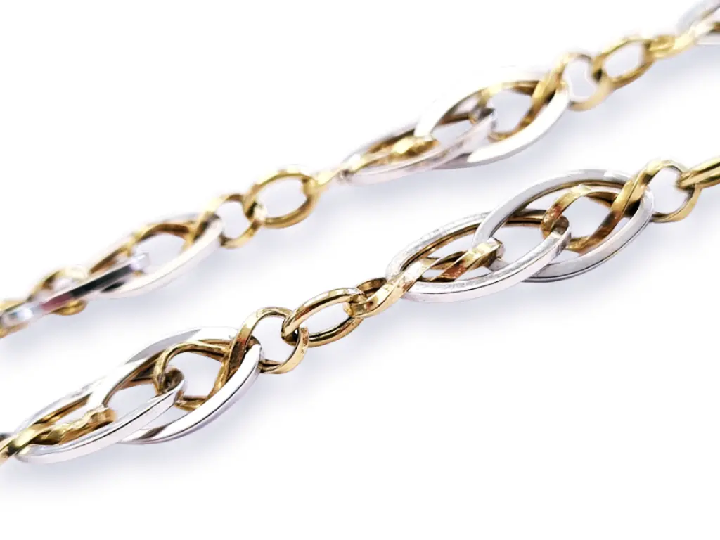 14k fehér–sárga arany lánc